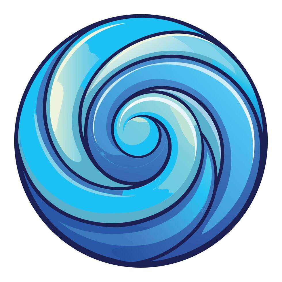 a blue swirl in a circle on a white background vector