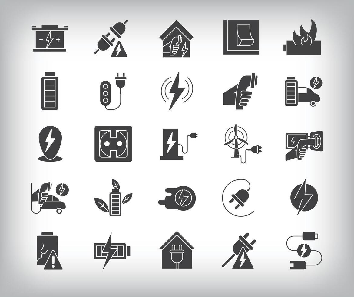 Socket, charging location, green energy, battery and electricity generation design. 25 flat fill energy and charging simple icon set. vector
