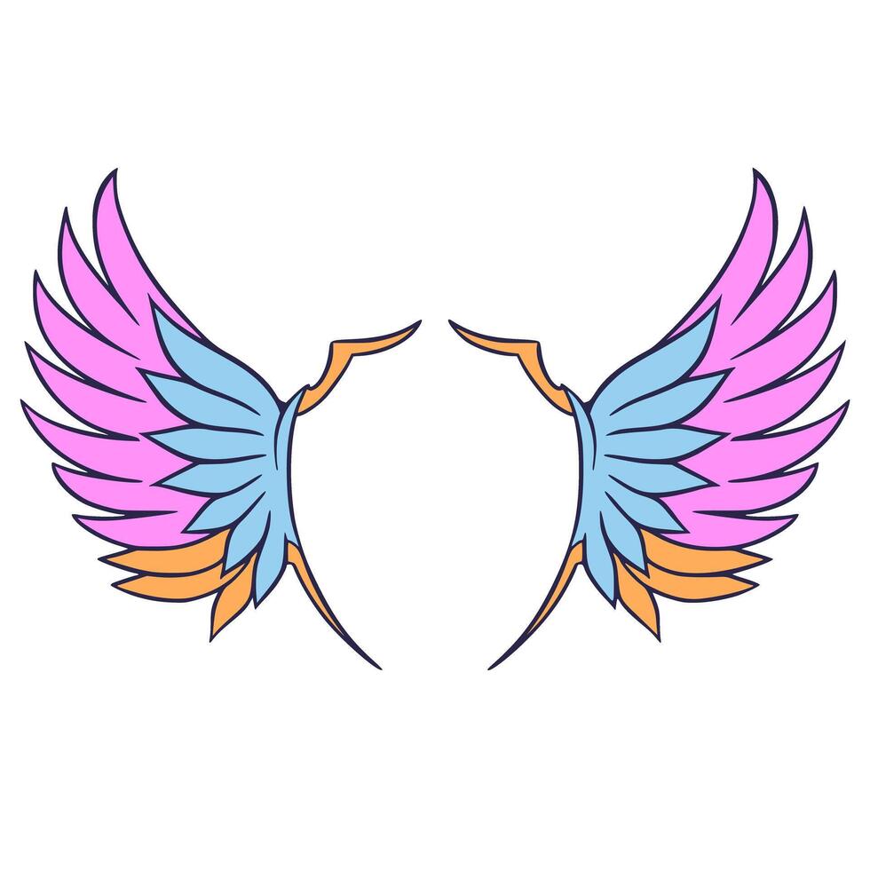 Wing illustration Art design frame vector