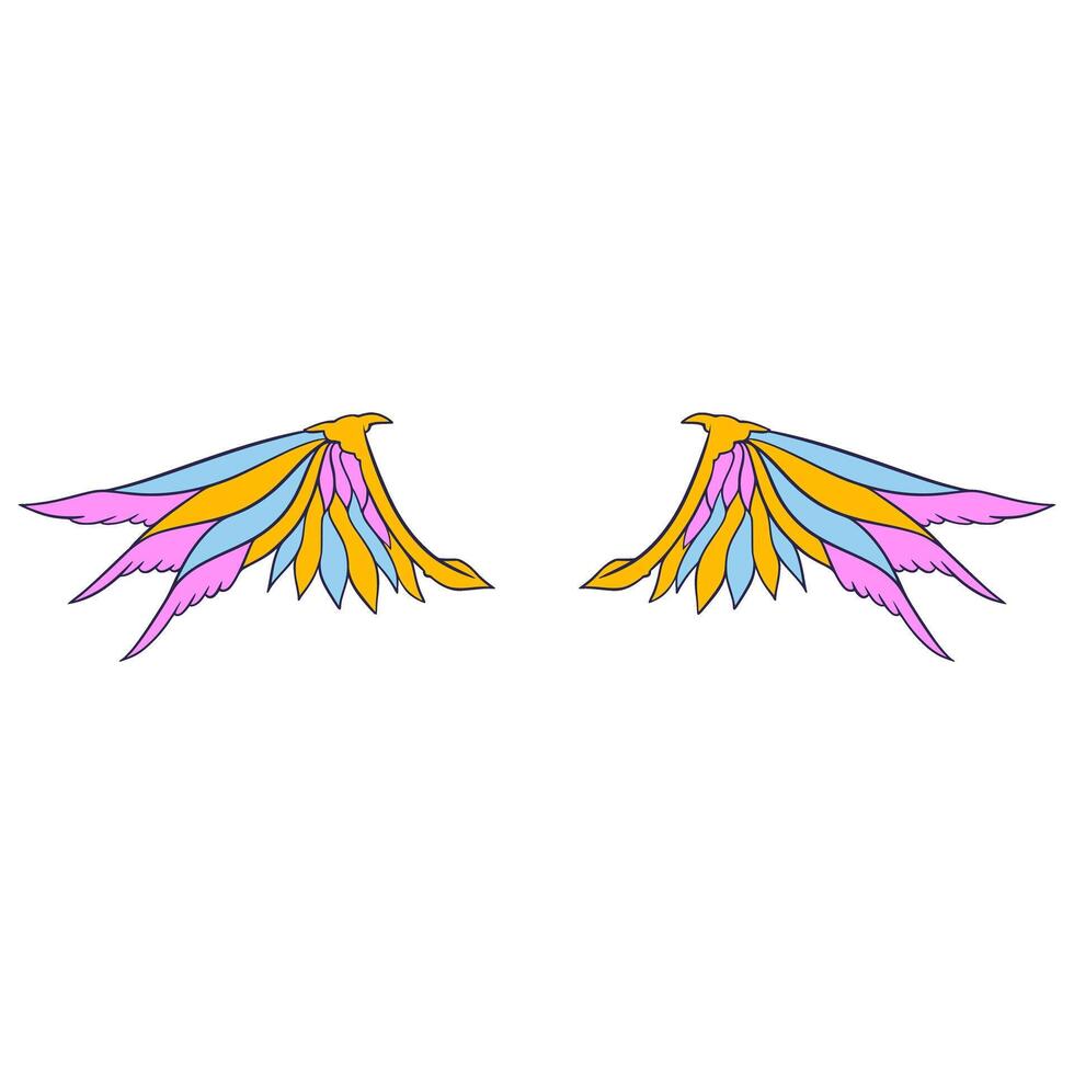 Wing illustration design digital drawling vector