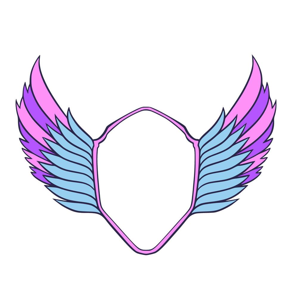 Wing frame logo decoration art design vector