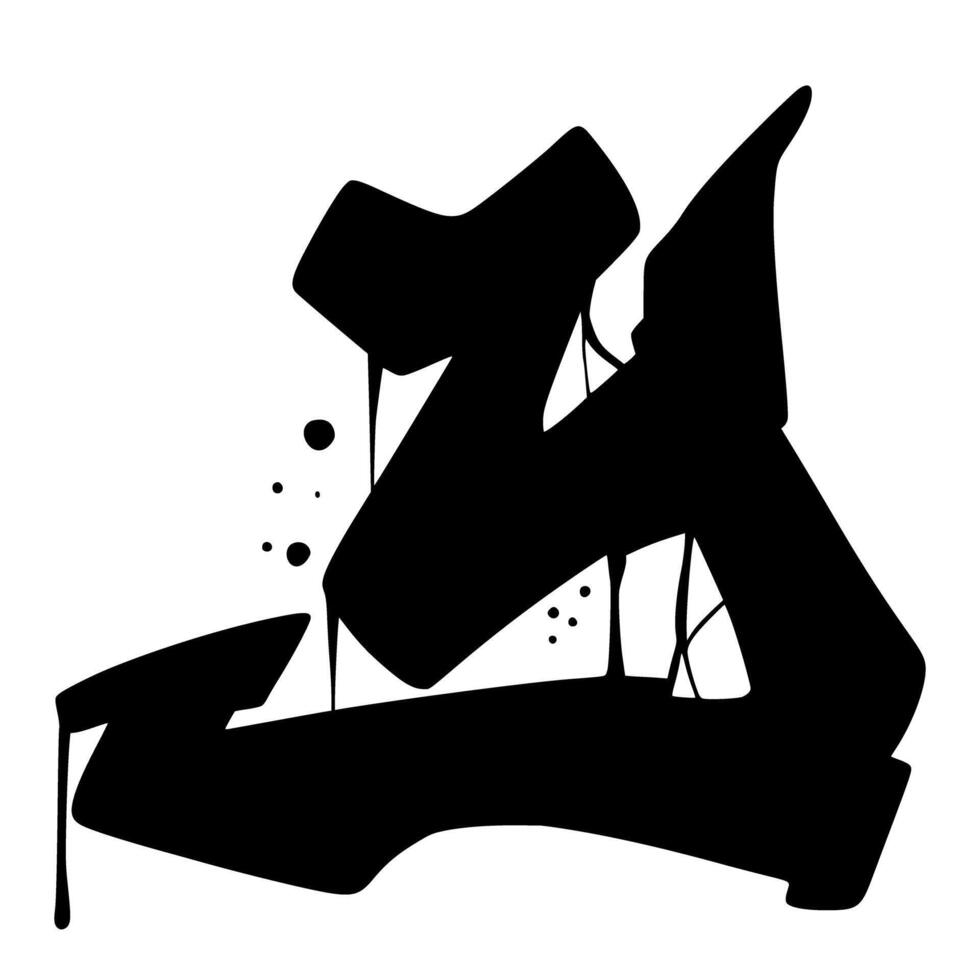 Y Font Graffiti Scratch Brush Alphabet vector