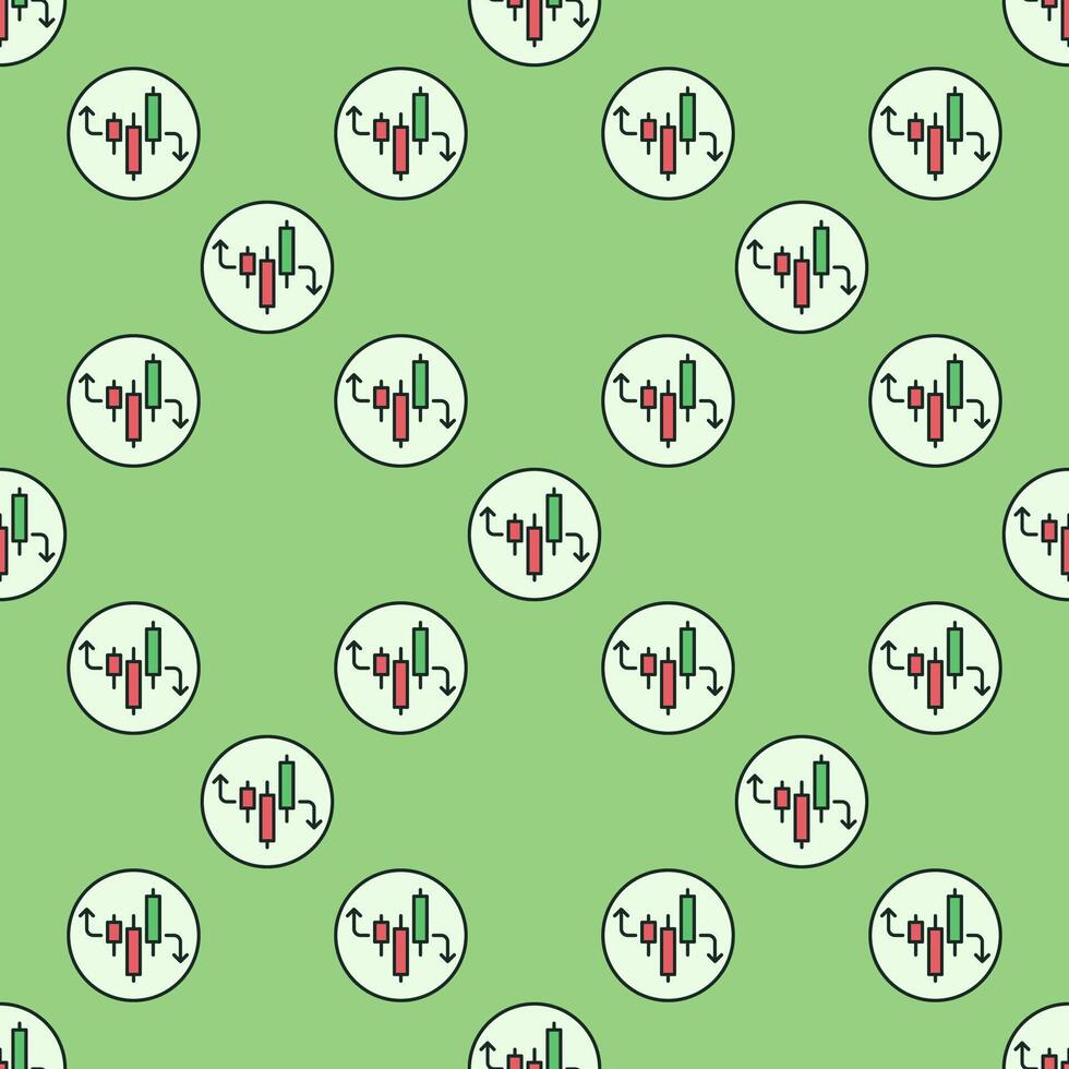Crypto Investment and Trading colored round seamless pattern vector