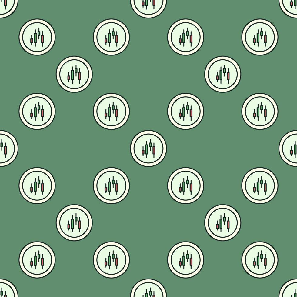 Cryptocurrency Trading Candlestick Chart round colored seamless pattern vector