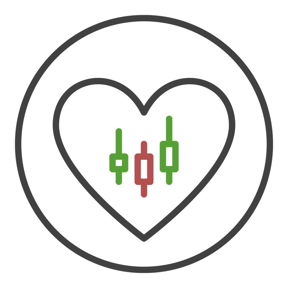 I Love Cryptocurrency Investment and Trading thin line round icon or symbol vector