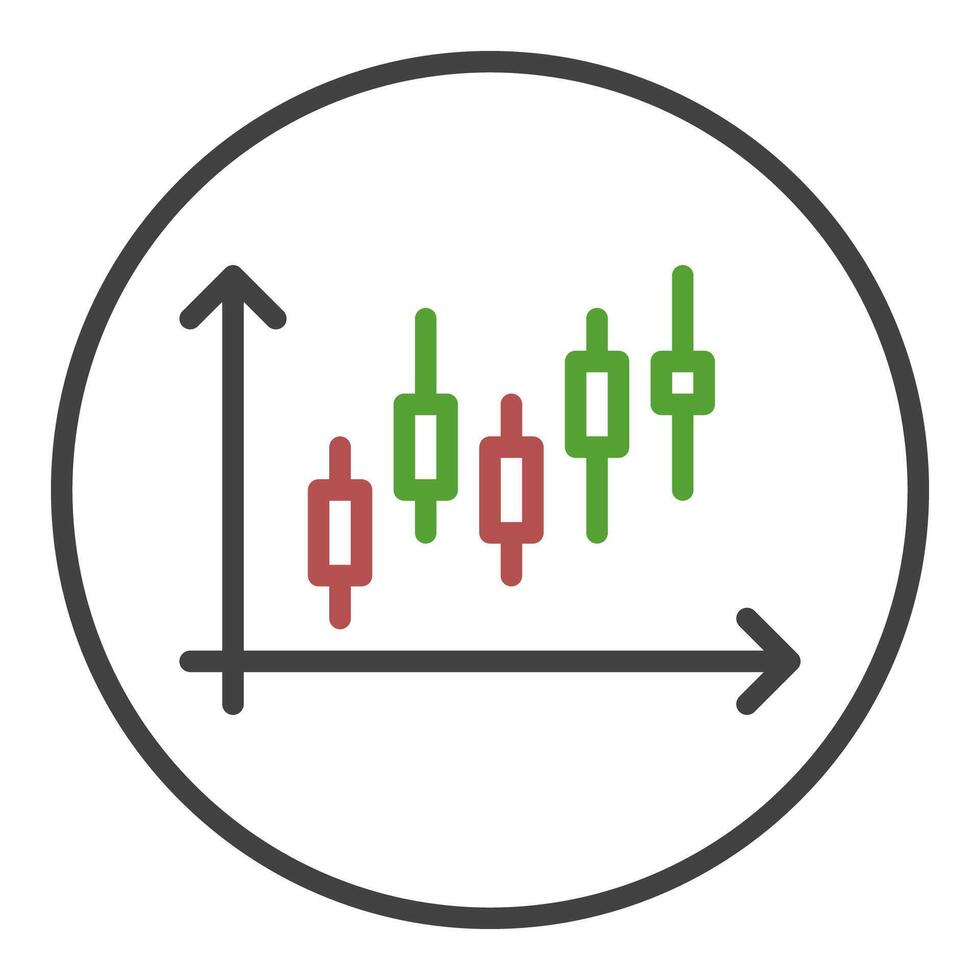Cryptocurrency Trading Graph outline round icon or symbol vector