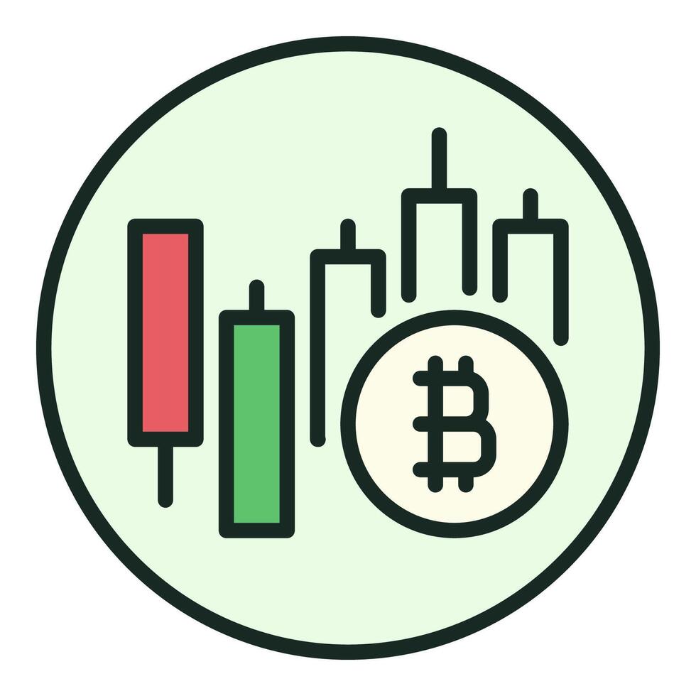 BTC Investment Bitcoin Trading colored round icon or design element vector