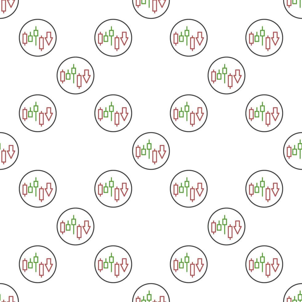 Short Position Cryptocurrency Trading thin line round seamless pattern vector
