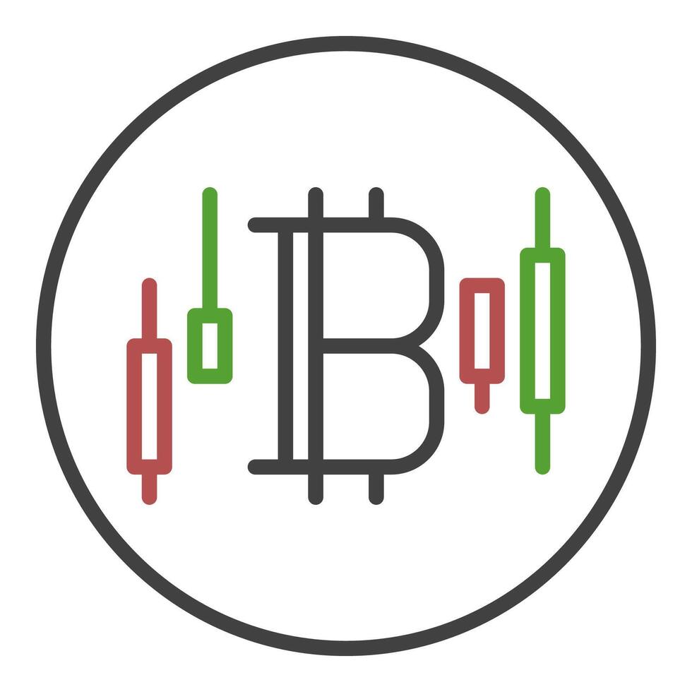 Bitcoin Trading linear round icon or symbol vector