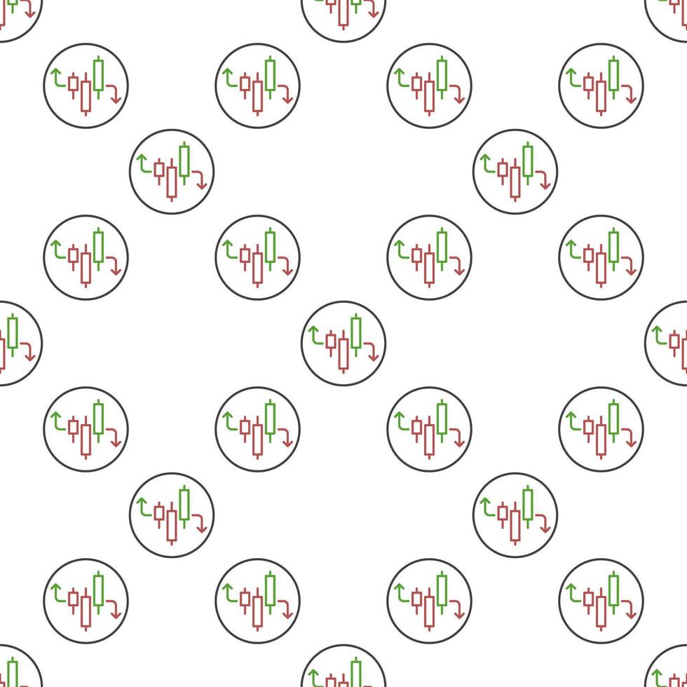 Cryptocurrency Investment and Trading thin line round seamless pattern vector