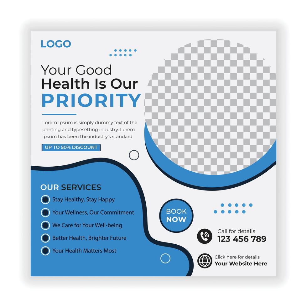 Health Services Advertisement Post Design vector