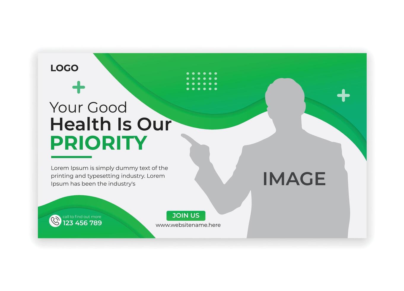 Your Health Is Our Priority Healthcare Ad Banner vector