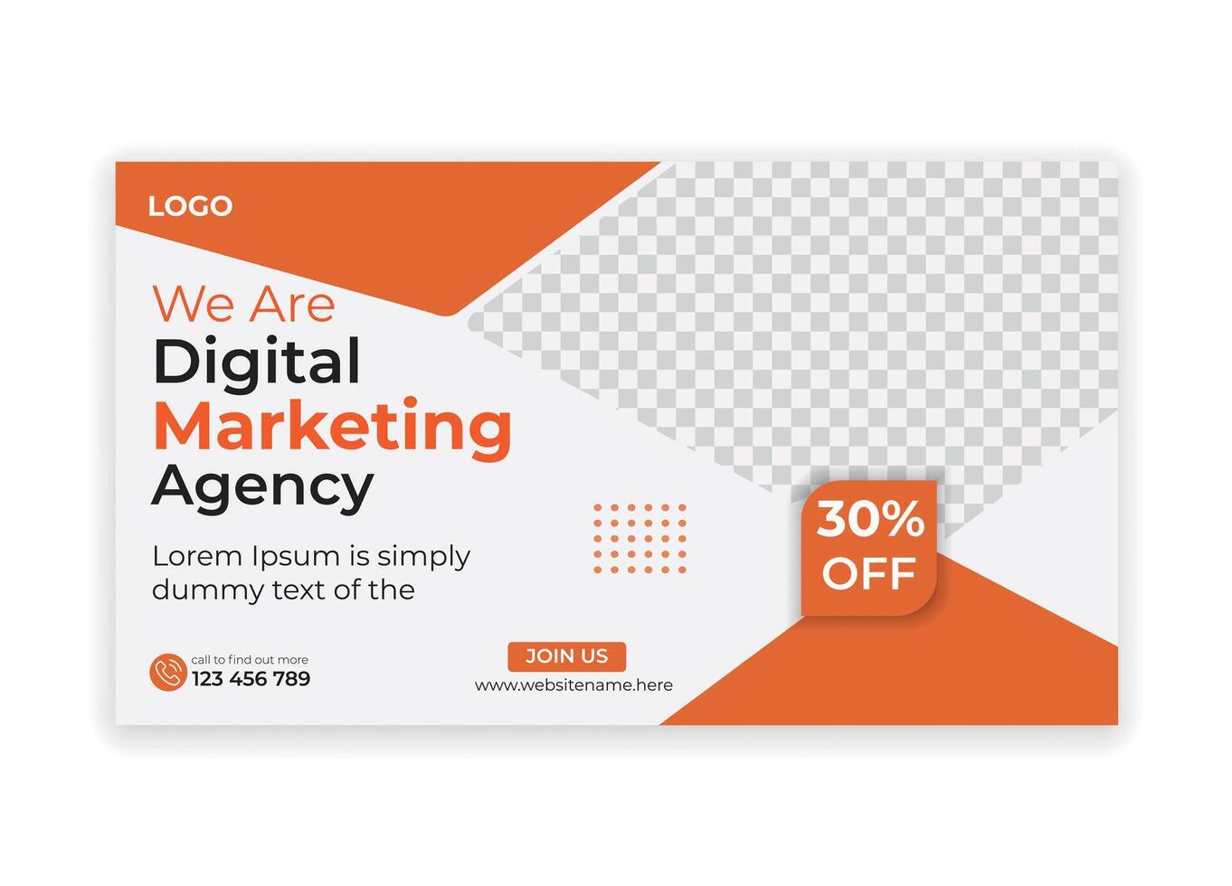 Flat Design Digital Business Ad Template vector