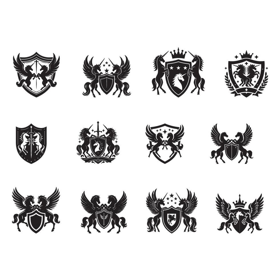 Set of heraldic emblems vector