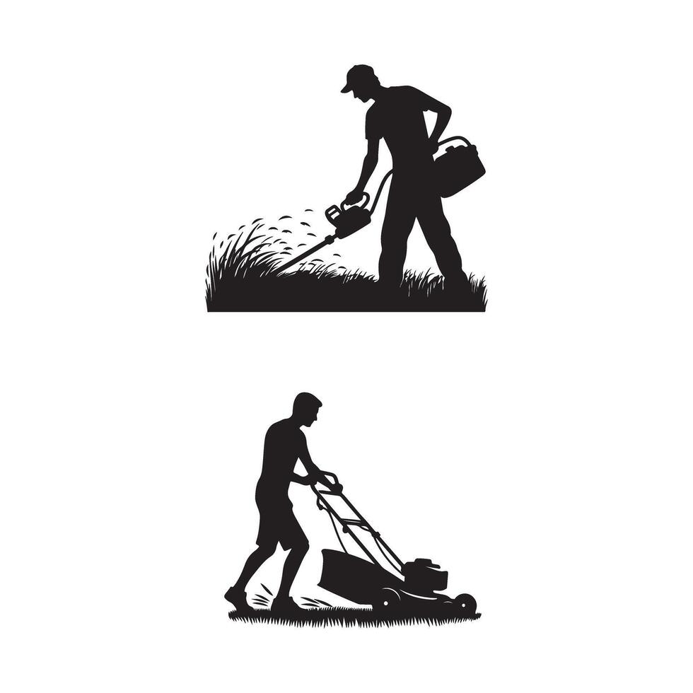 Lawn mower silhouette vector