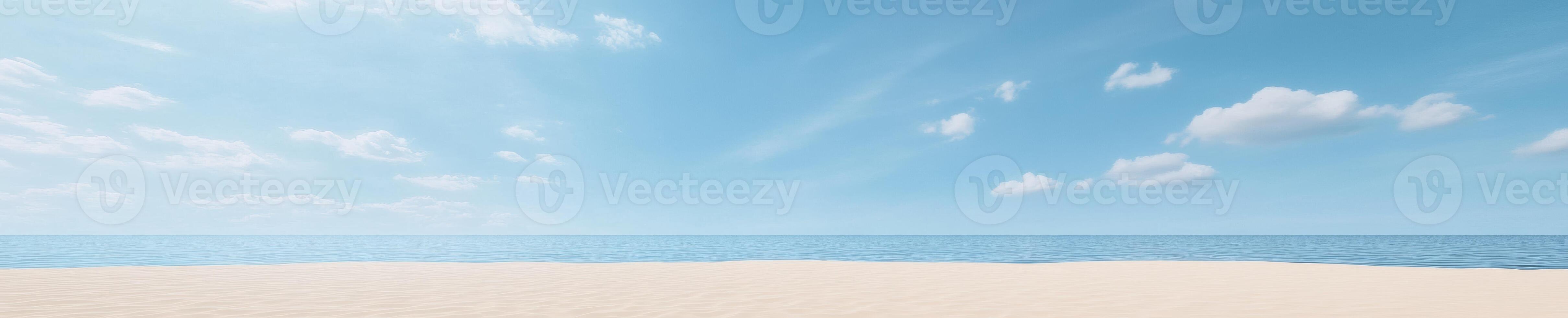 Ultra realistic minimalist seascape with pristine beach and clear sky photo