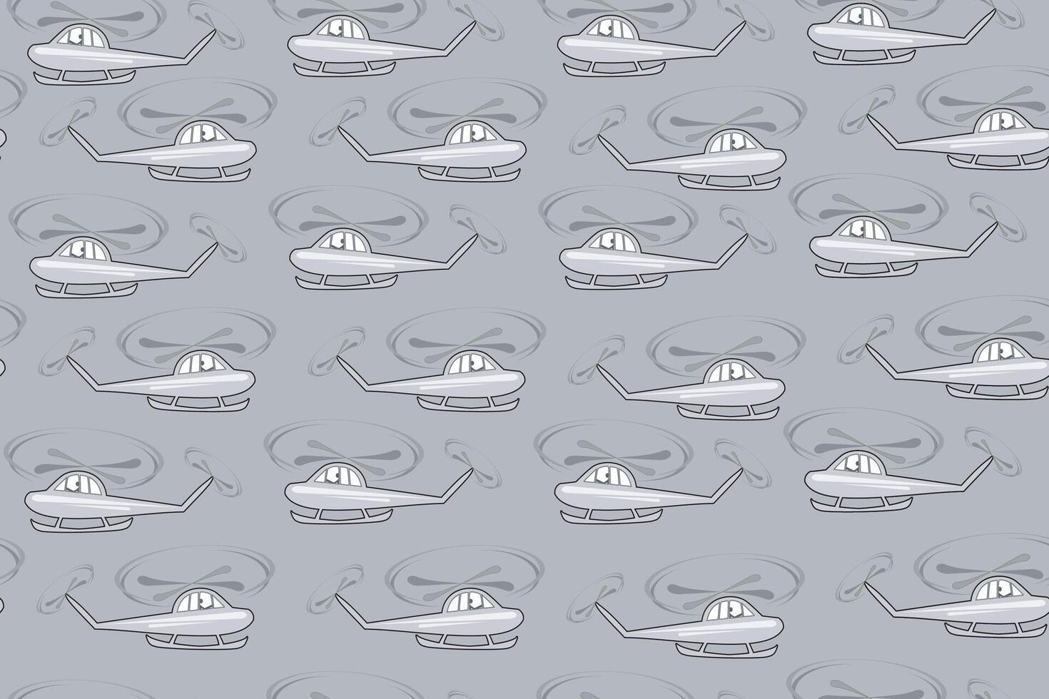 Seamless funny helicopter pattern for printing on clothes or t shirt for kids or use for background vector