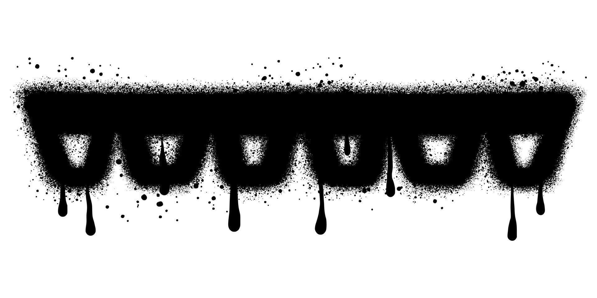 Ice cube graffiti with black spray paint. vector