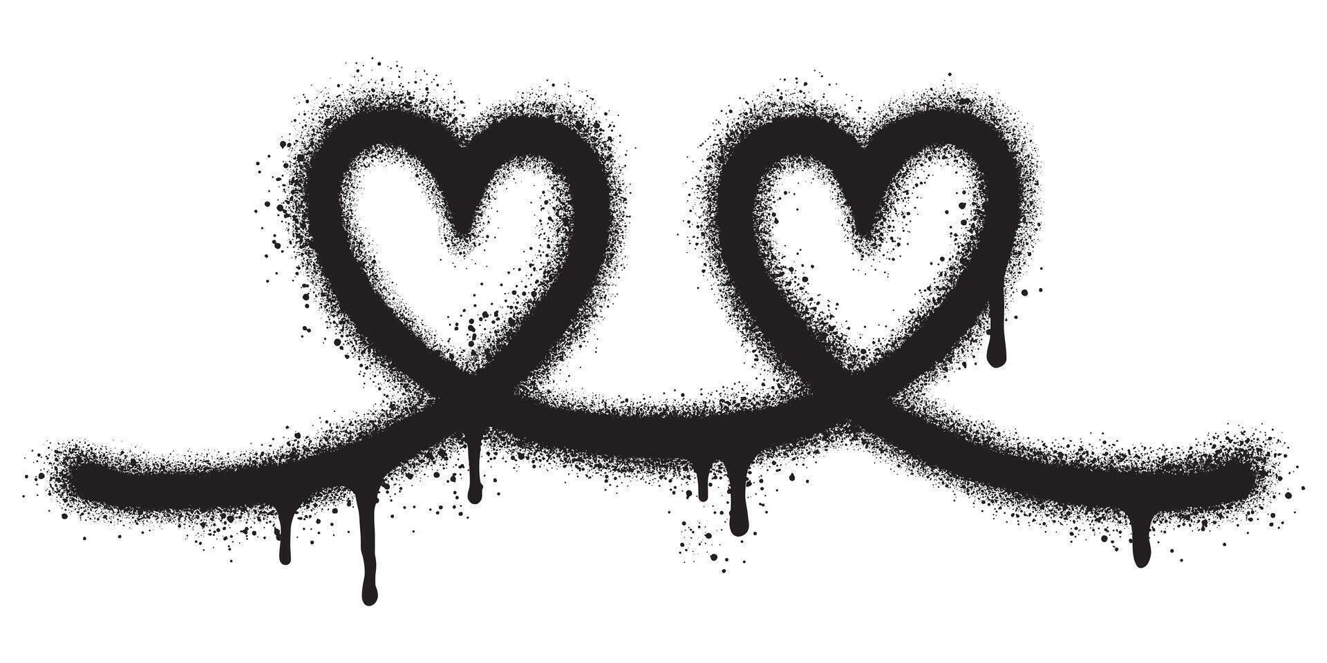 Graffiti heart swirl symbol isolated on white background. vector