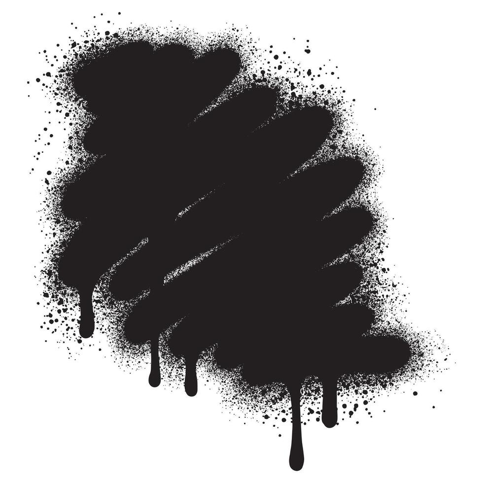 graffiti Spray painted lines Black ink splatters isolated on white background. vector