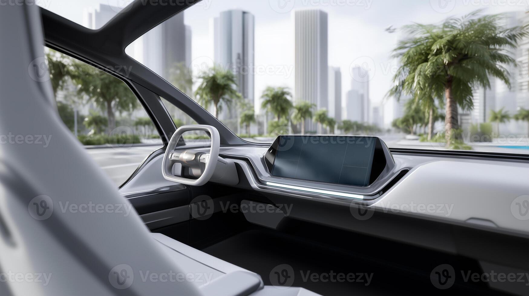 Autonomous vehicle dashboard with smart navigation display photo