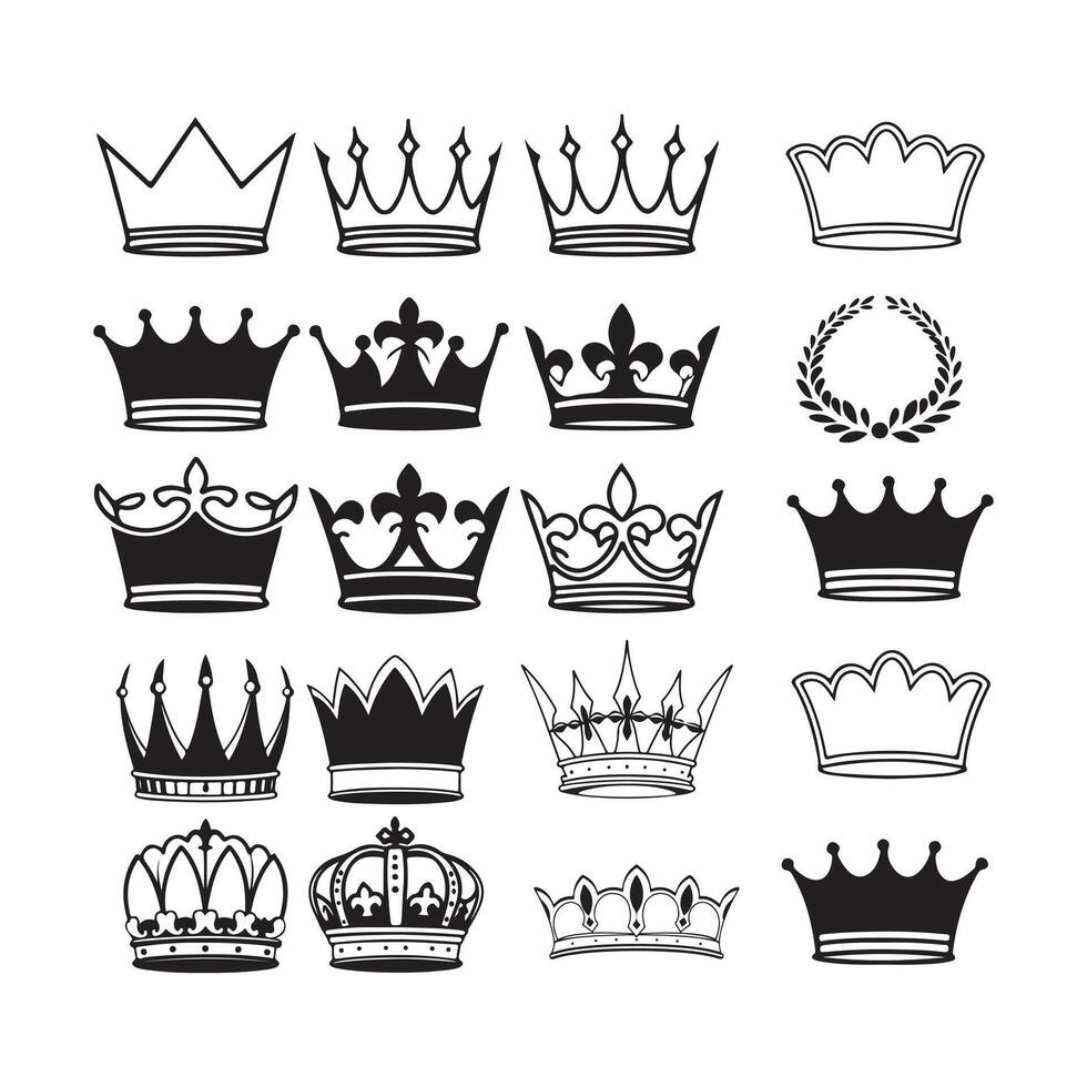 Set of Crown icons vector