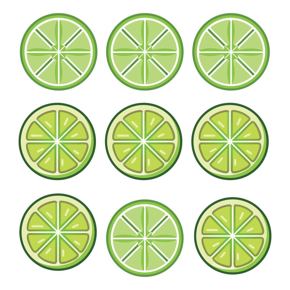 Set of lemon slices vector