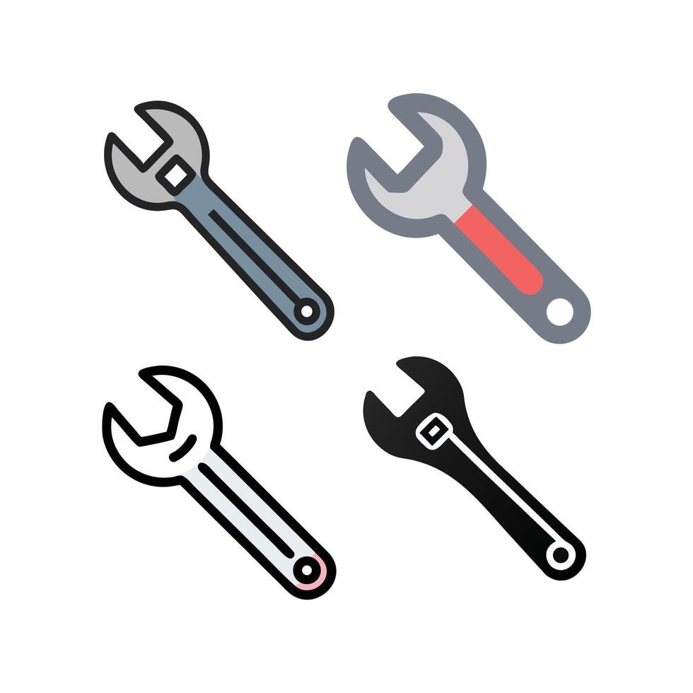 Adjustable wrench icon vector