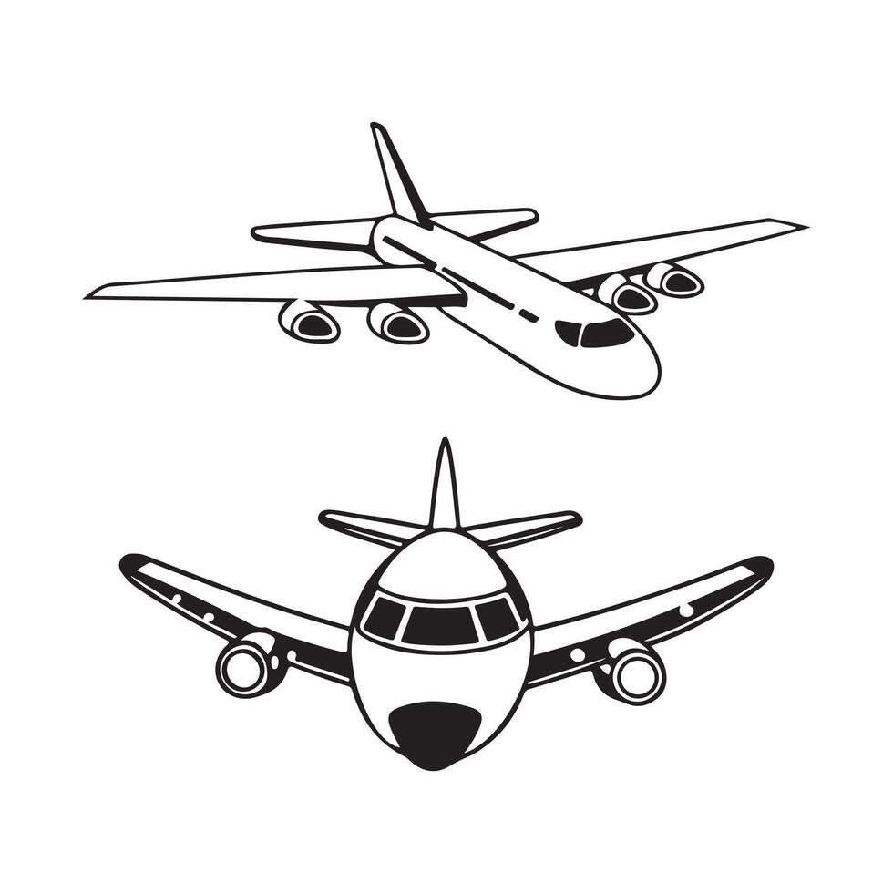 Airplane icon set vector