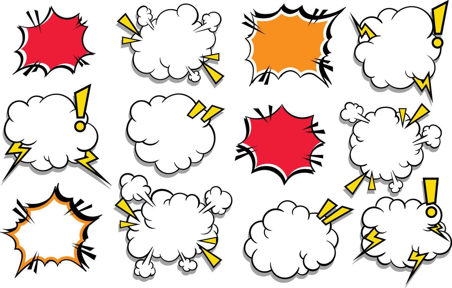 comic speech bubbles set vector