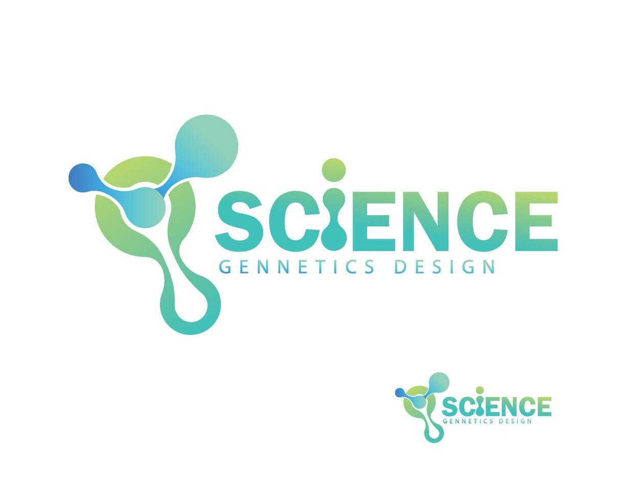 Science logo molecule genetics design health connect technology vector