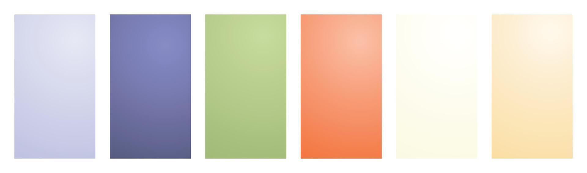 Soft pastel gradient backgrounds in purple green orange white and beige for elegant creative design. Calmness atmospheric vertical photo footage for TikTok, Instagram, Reels, Shorts vector