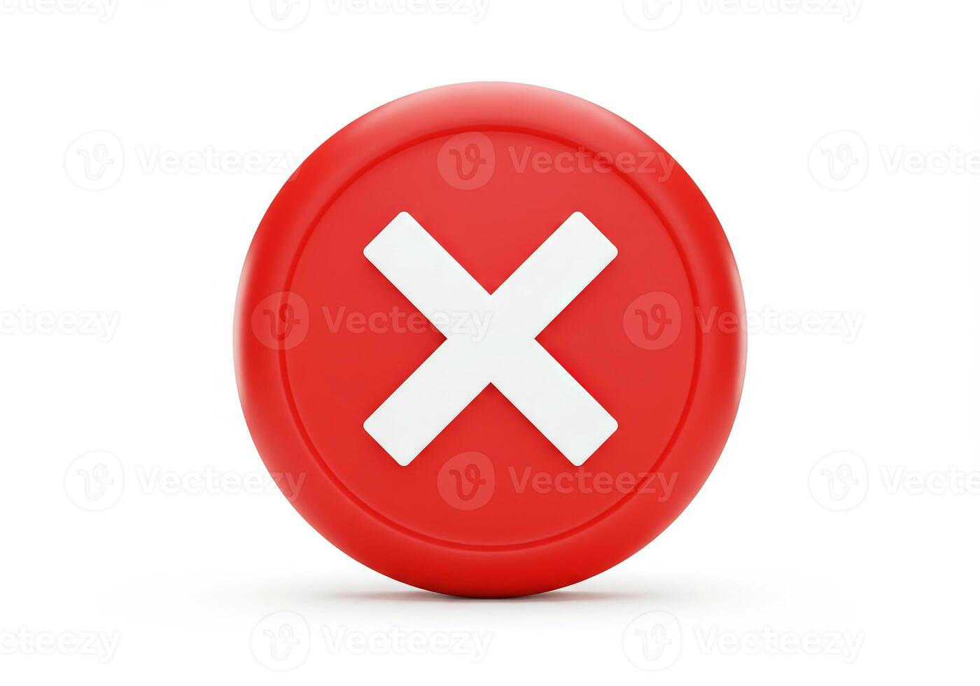 A red button with an x symbol on it. photo