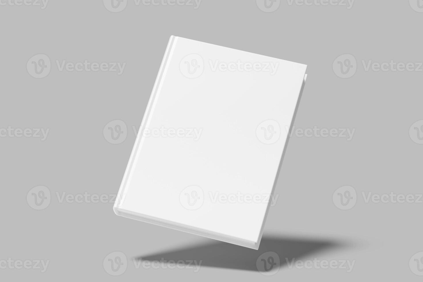 Blank white book on a gray background photo