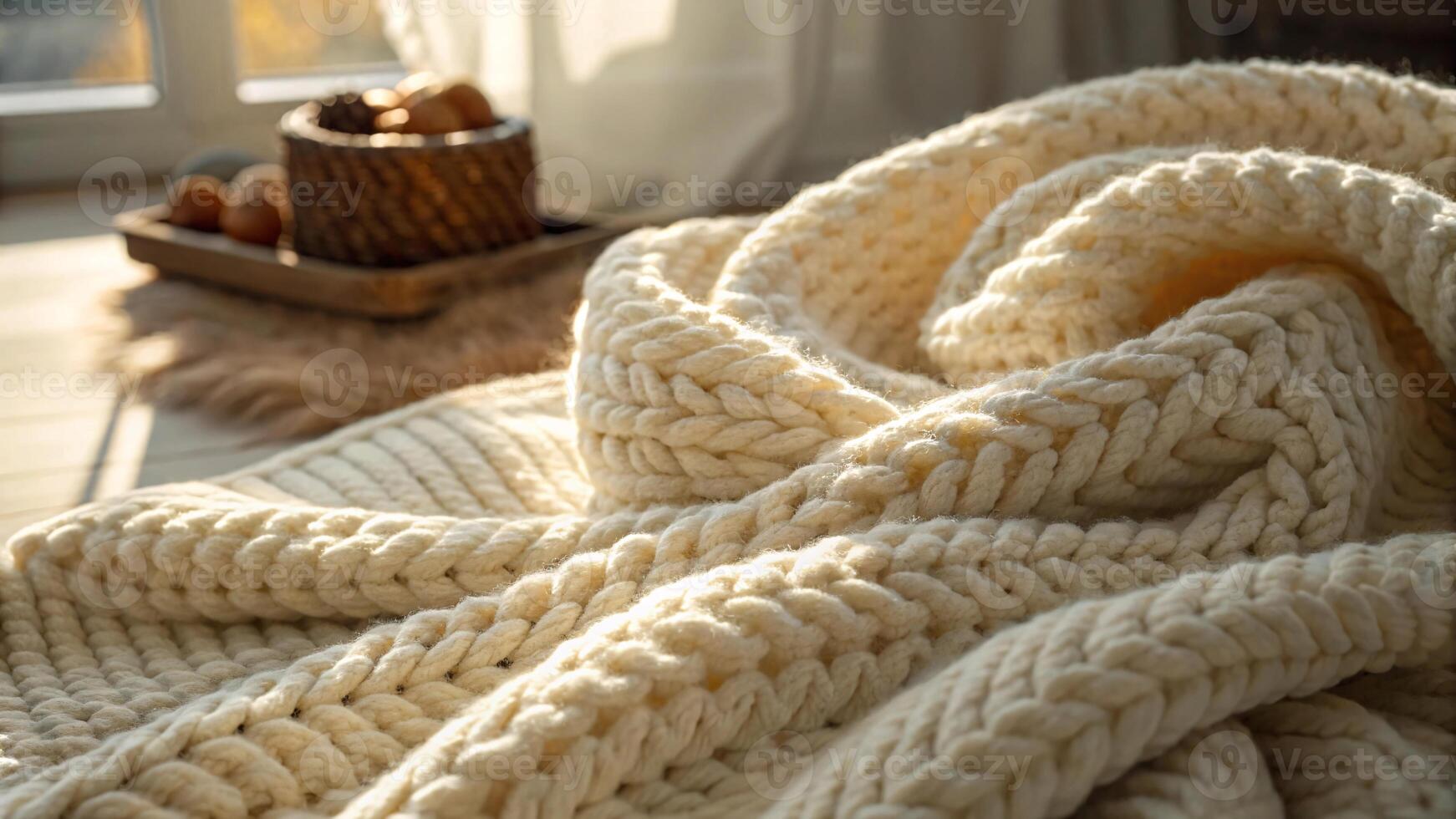 A brown rough fiber rope with a nautical knot is isolated showing its twisted texture photo