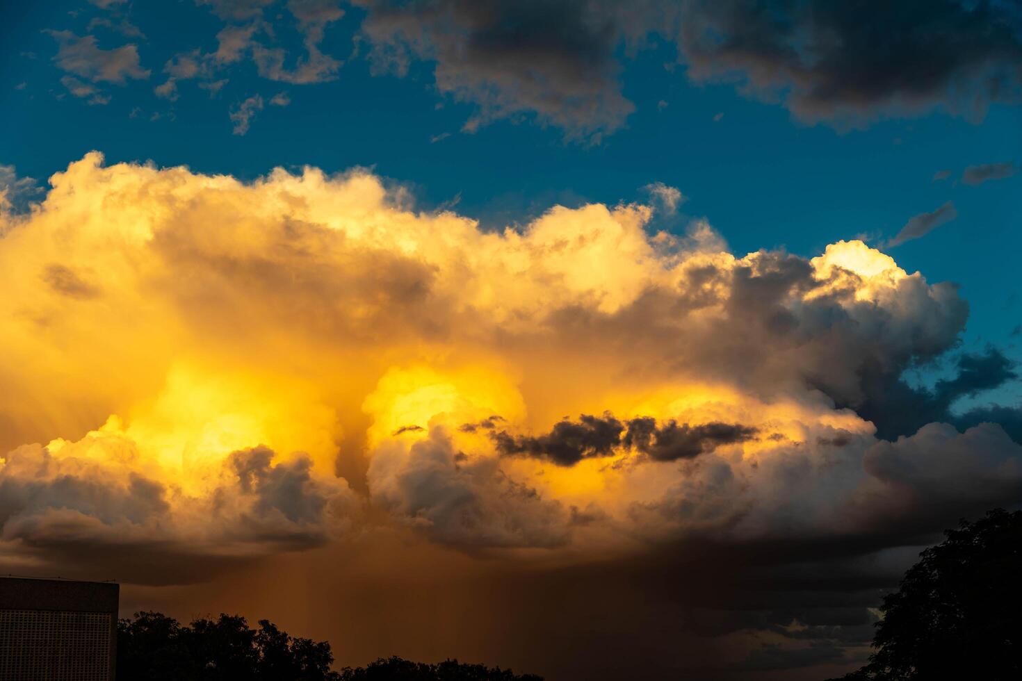 Multicolored sky with clouds and dramatic lighting blue sky photo