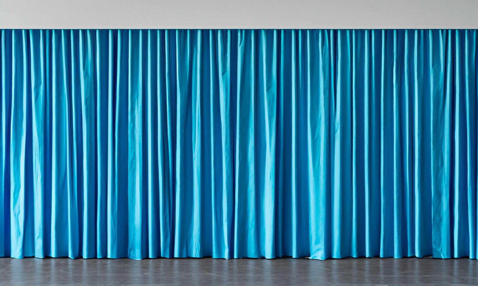 Minimalist curtain in special full frame for use by decorators and architects blue photo