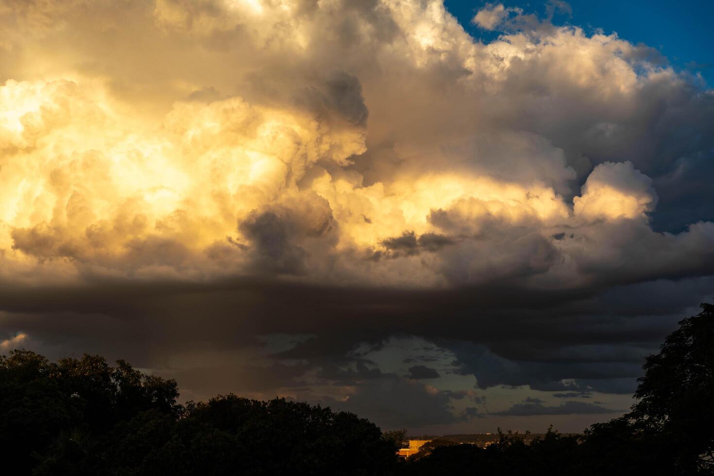 Multicolored sky with clouds and dramatic lighting photo