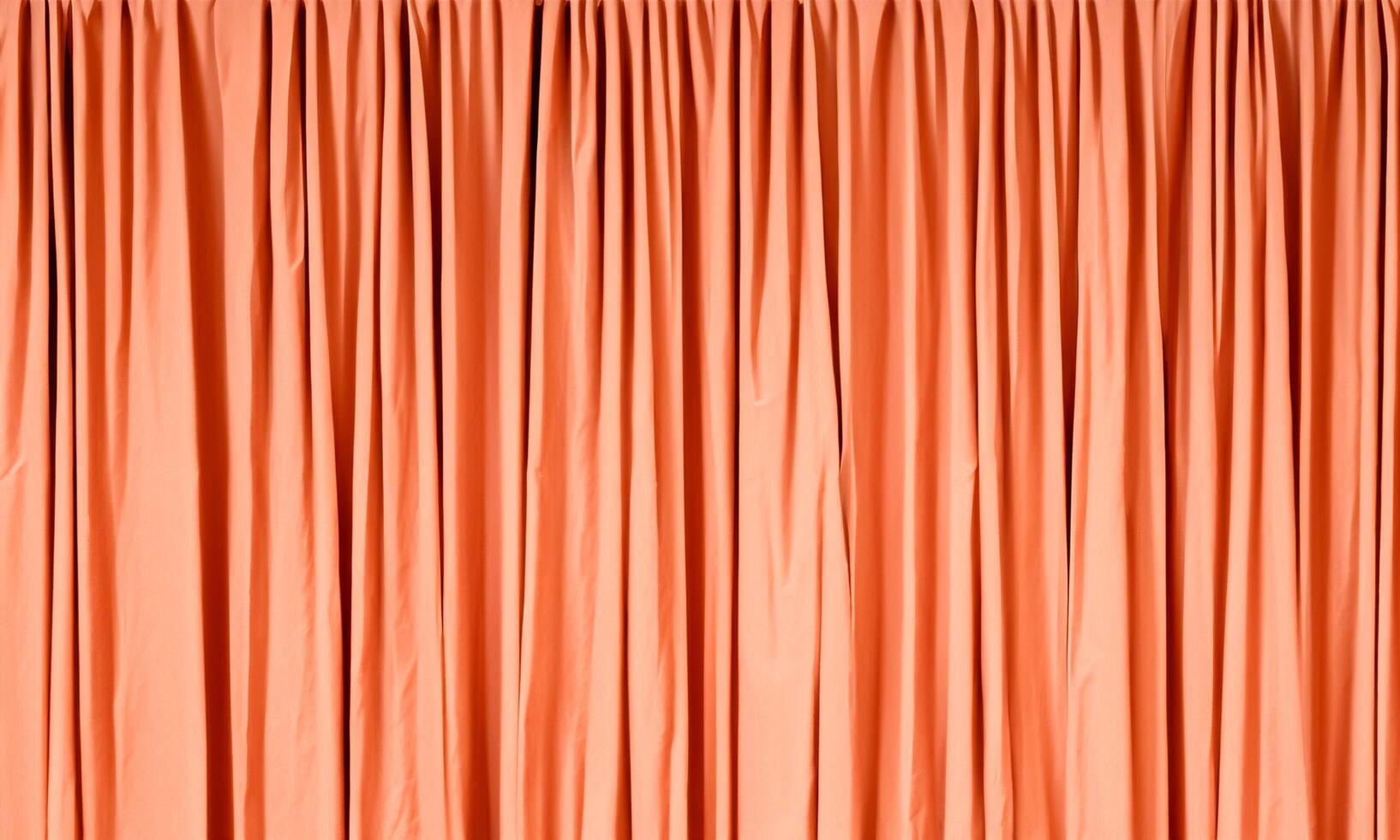 Minimalist curtain in special full frame for use by decorators and architects orange photo