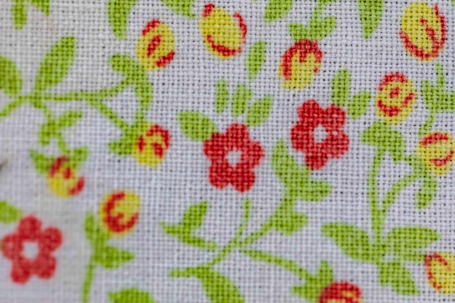Full screen background of fabric with vintage print and soft texture photo