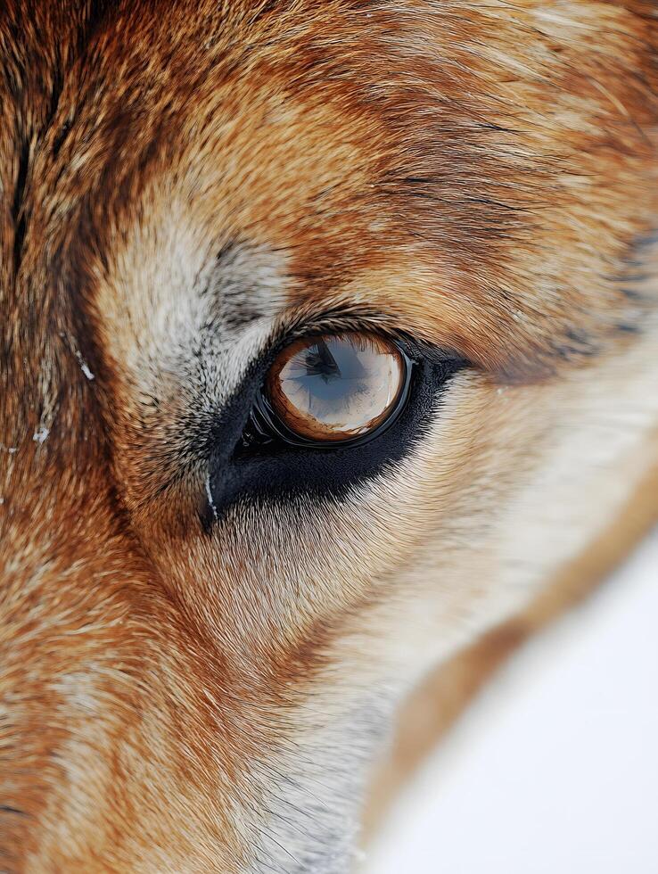 A close up of a dog's eye photo