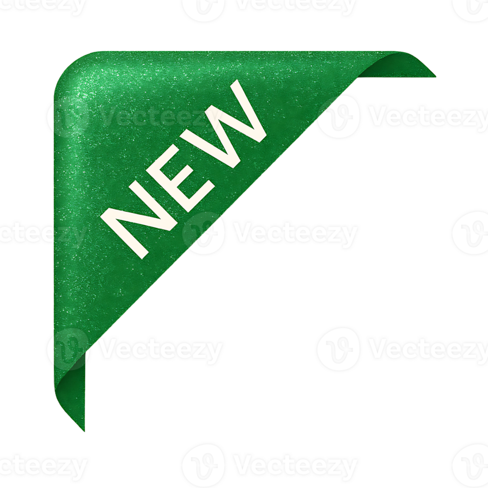 Green Corner New Ribbon Tag png