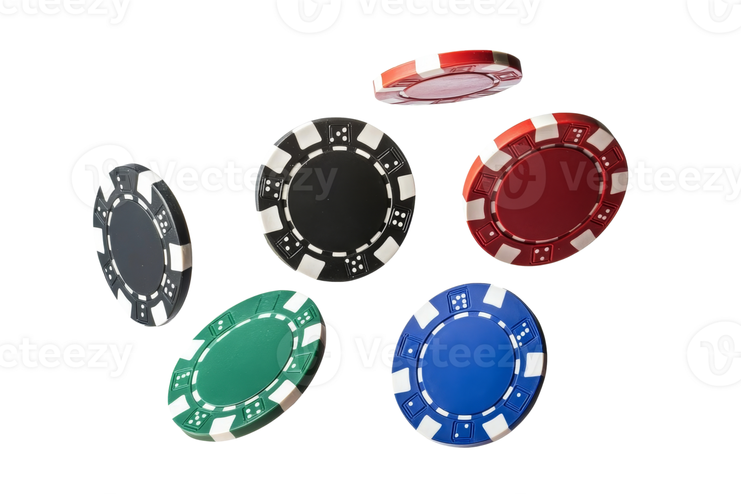 Colorful poker chips cascade in mid-air against a transparent backdrop, evoking excitement and chance png