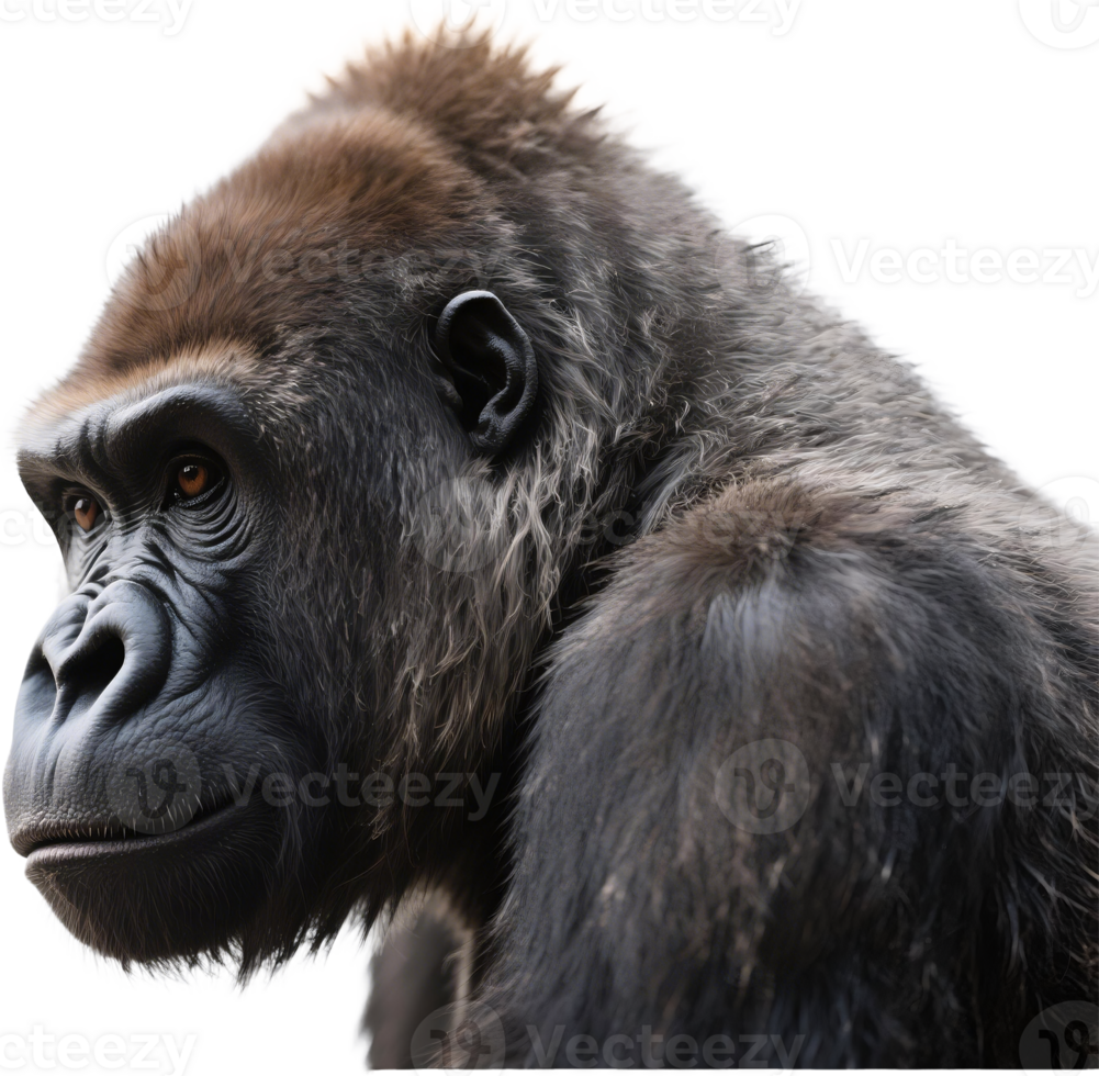 A gorilla gives a smug look directly into the camera as if it knows no one can challenge it png