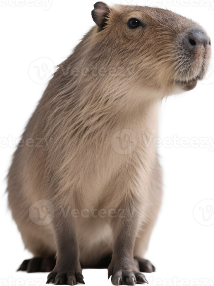 Capybara turning sideways giving a playful side eye at the camera with attitude png