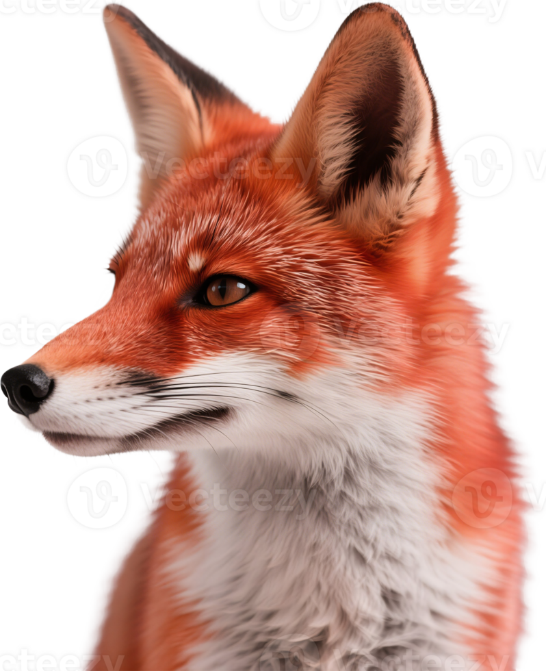 A red fox face captured in close up with vivid eyes and bright orange fur against a natural backdrop png