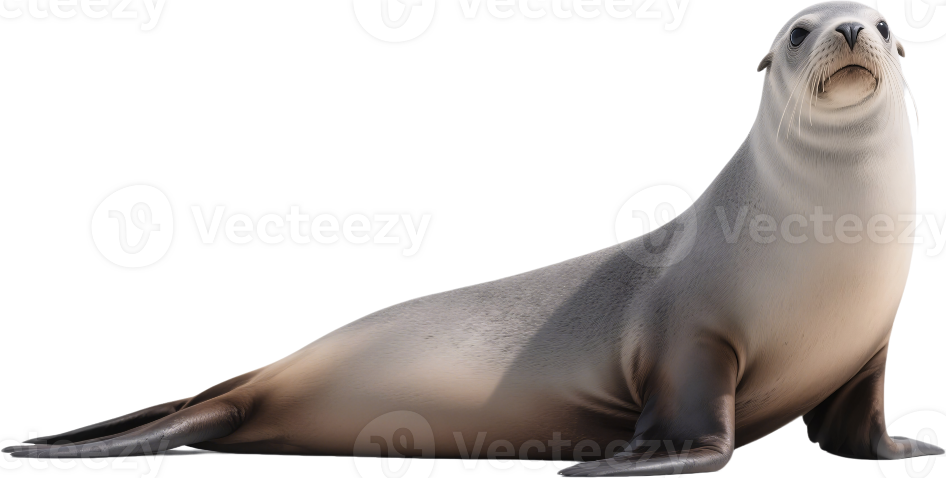 A curious sea lion playfully stares into the camera with whiskers twitching in coastal light png