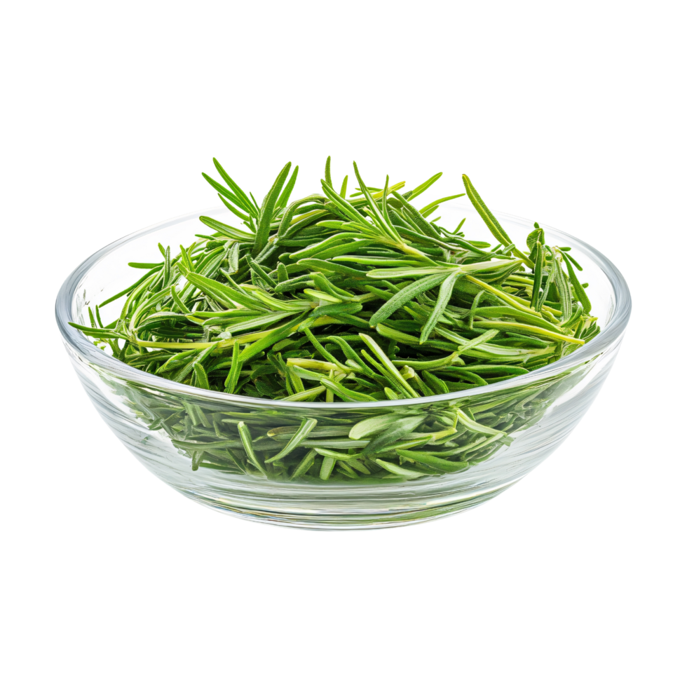 Fresh tarragon herb in bowl isolated on transparent background png