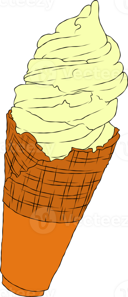 Ice cream in waffle cone png