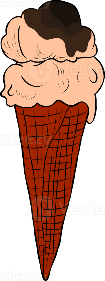 Delicious chocolate flavored ice cream png